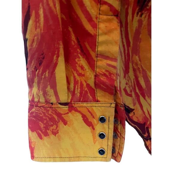 Wrangler Men's Western Bull Flame Vintage Long Sleeve Button-Down Shirt Large - Picture 6 of 11